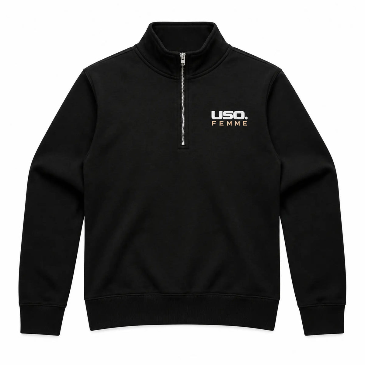 USO. FEMME Women's Stencil Half Zip Crew-6