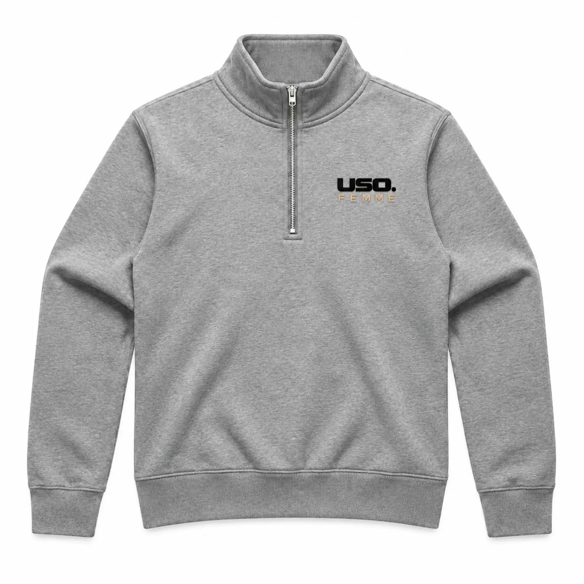 USO. FEMME Women's Stencil Half Zip Crew-3